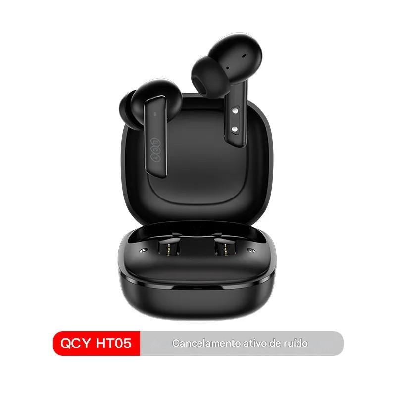 Fone de Ouvido QCY HT05 Sem Fio com Estojo Emborrachado